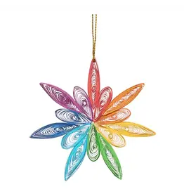 Quilled Rainbow Star Christmas Ornament