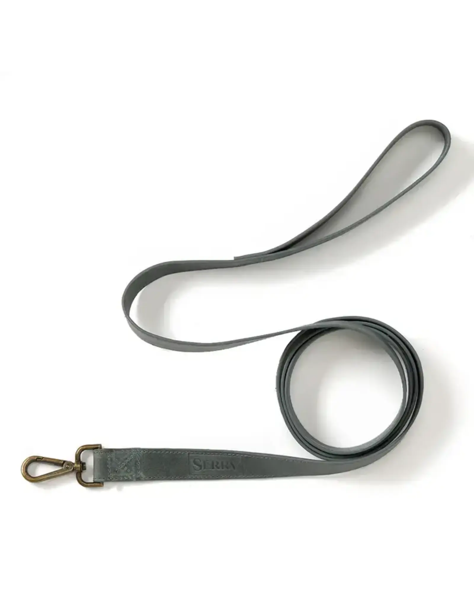 Mist Gray Leather Pet Leash