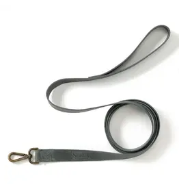 Mist Gray Leather Pet Leash