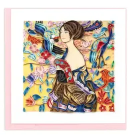 Artist Series - Quilled Lady with Fan, Klimt Greeting Card, Vietnam