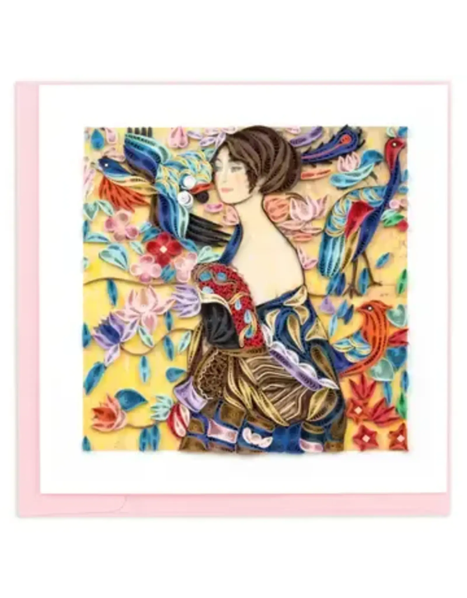 Artist Series - Quilled Lady with Fan, Klimt Greeting Card, Vietnam