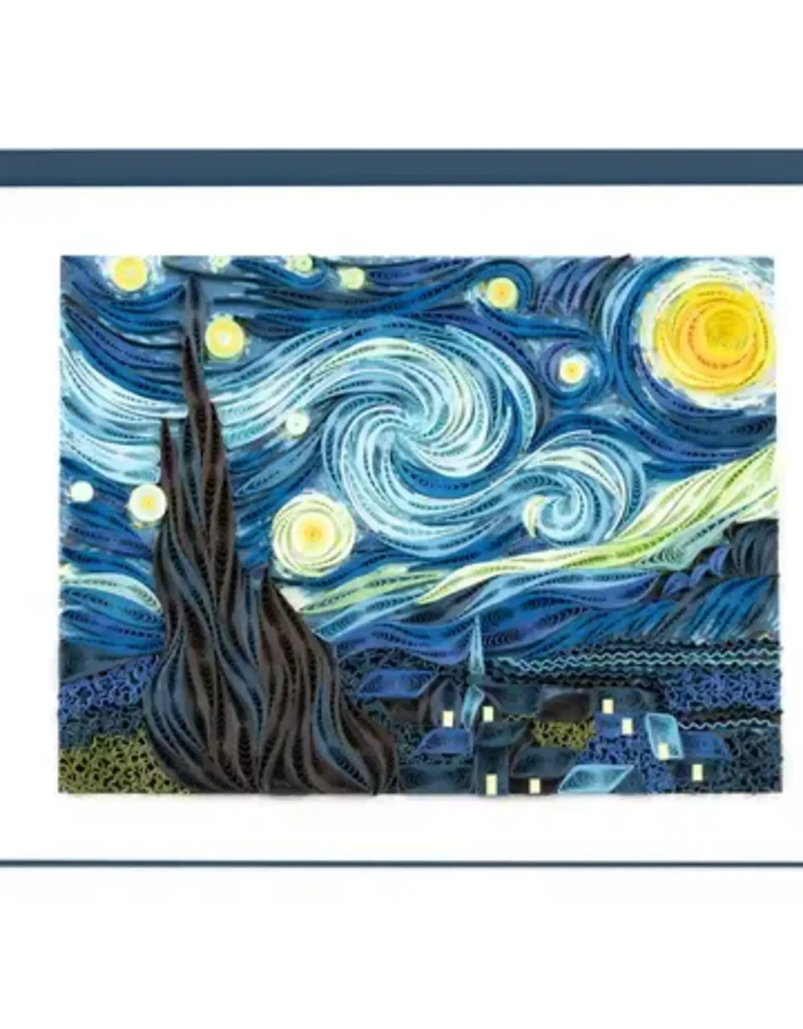 Artist Series - Quilled Starry Night, Van Gogh Greeting Card, Vietnam