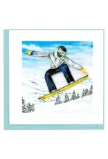 Quilled Backcountry Snowboarder Greeting Card, Vietnam