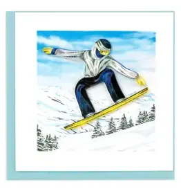 Quilled Backcountry Snowboarder Greeting Card, Vietnam