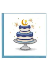 Quilled Crescent Moon Birthday Cake Greeting Card, Vietnam