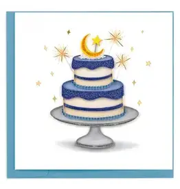 Quilled Crescent Moon Birthday Cake Greeting Card, Vietnam