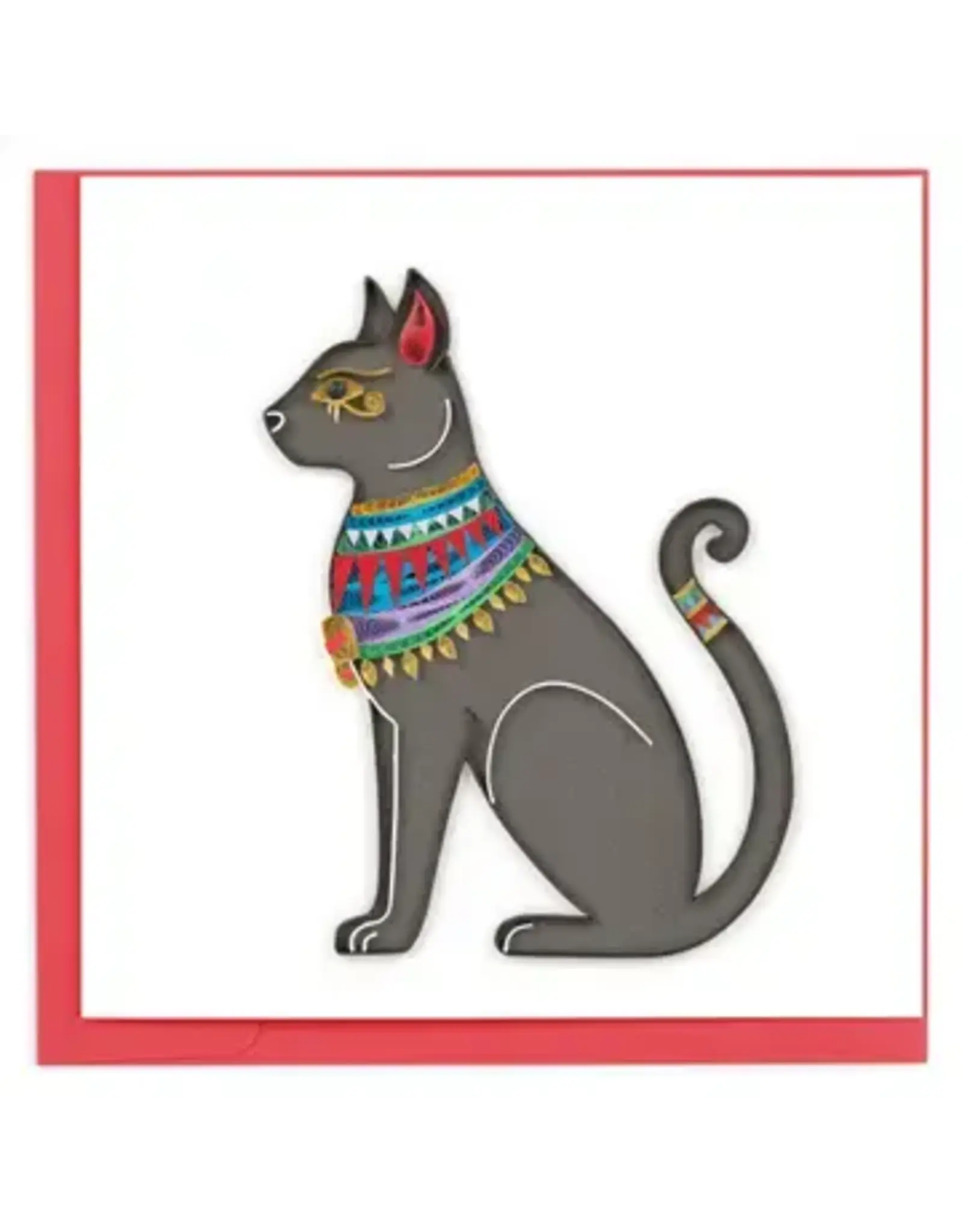 Quilled Egyptian Cat Greeting Card, Vietnam