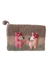 Deer Felt Zipper Coin Purse, Nepal