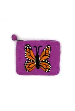 Monarch Butterfly Felt Coin Purse, Nepal