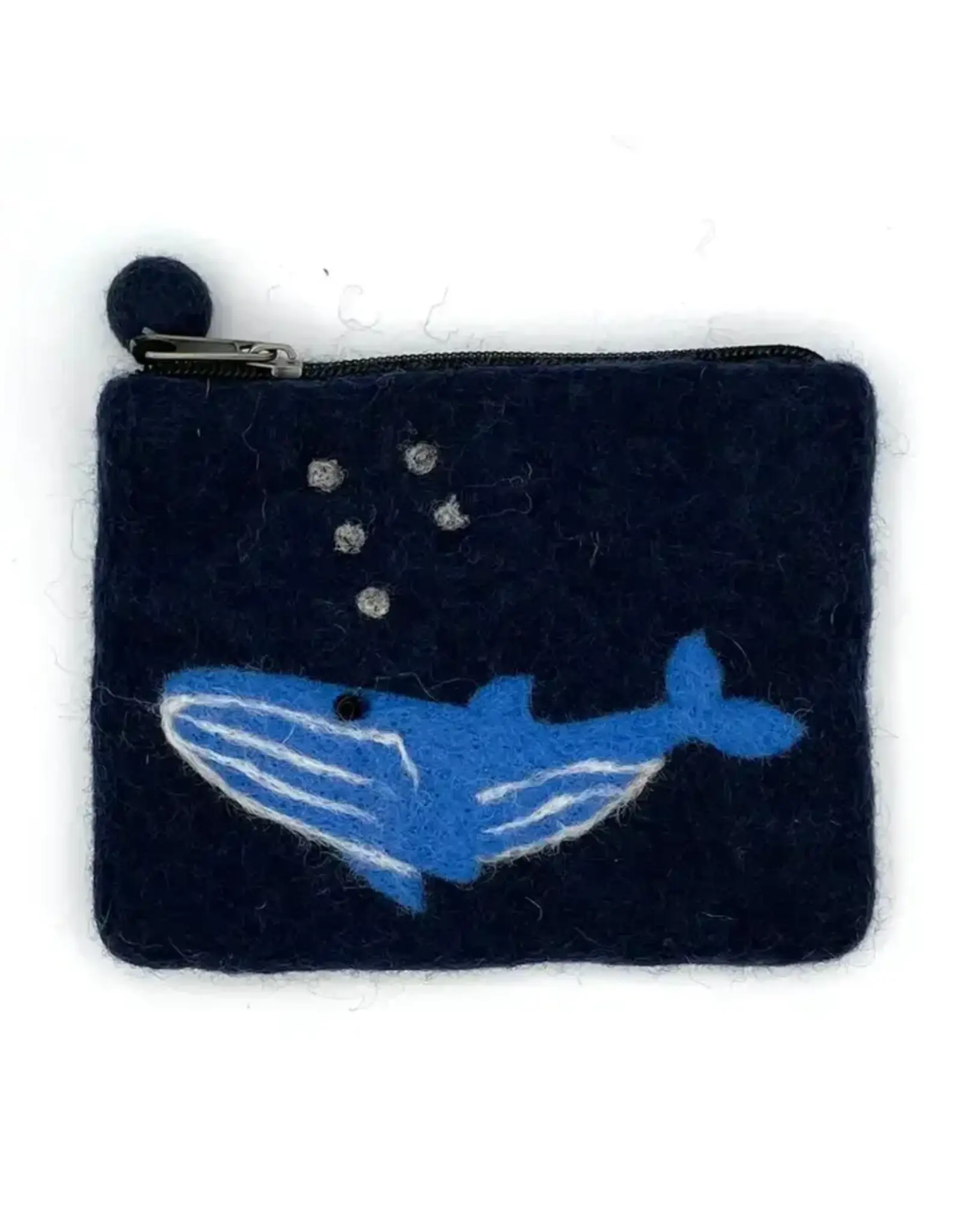 Blue Whale Felt Coin Purse, Nepal