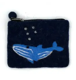 Blue Whale Felt Coin Purse, Nepal