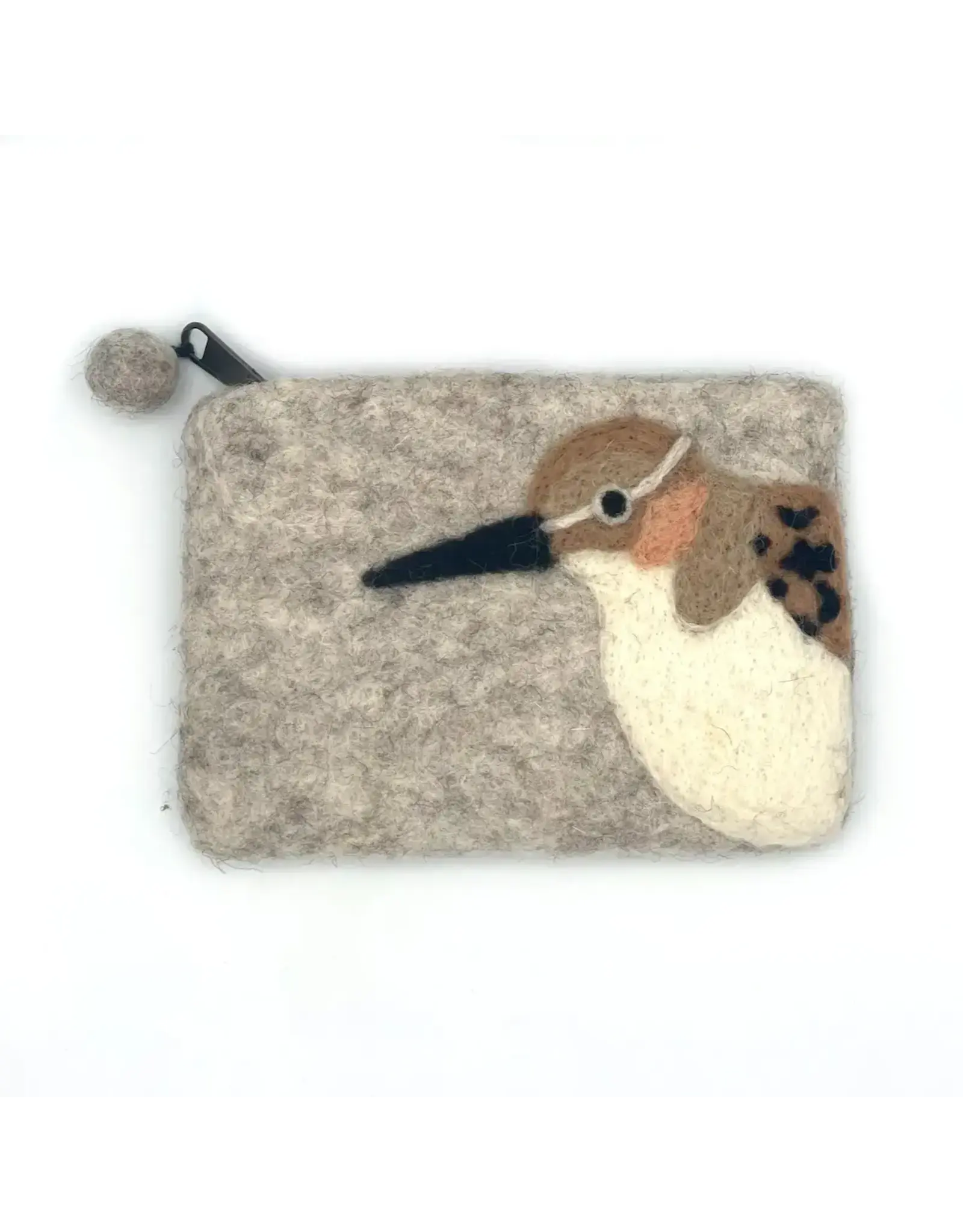 Western Sandpiper Felt Coin Purse, Nepal