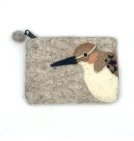 Western Sandpiper Felt Coin Purse, Nepal