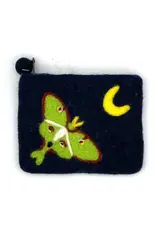 Luna Moth Felt Coin Purse, Nepal