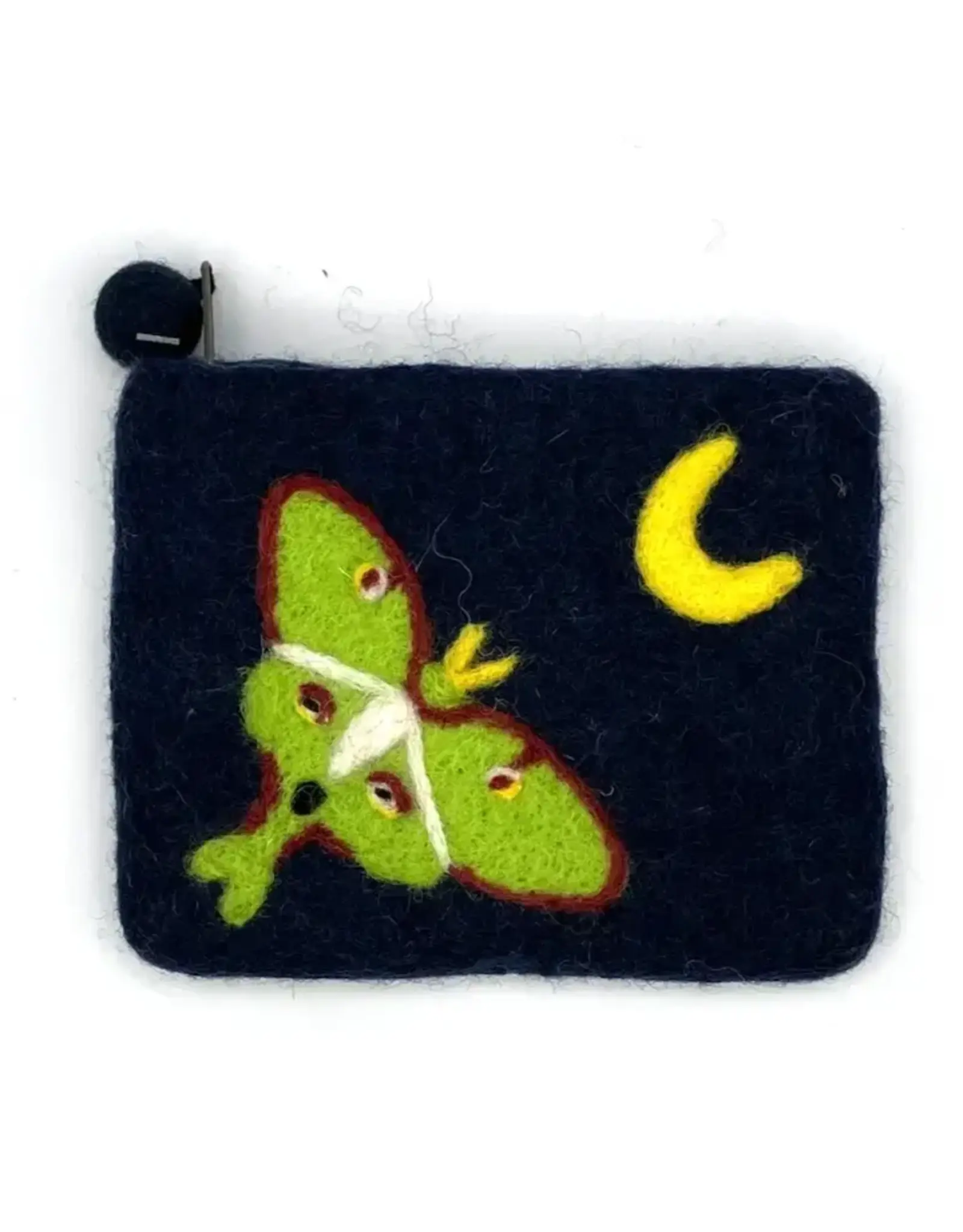 Luna Moth Felt Coin Purse, Nepal