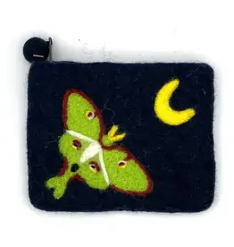 Luna Moth Felt Coin Purse, Nepal