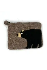 Black Bear Felt Coin Purse, Nepal