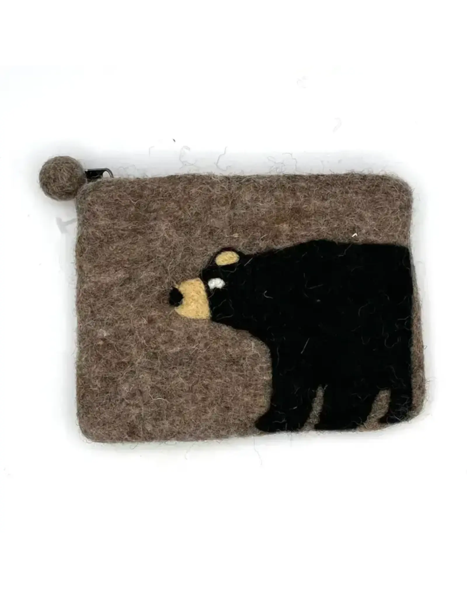 Black Bear Felt Coin Purse, Nepal