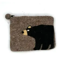Black Bear Felt Coin Purse, Nepal