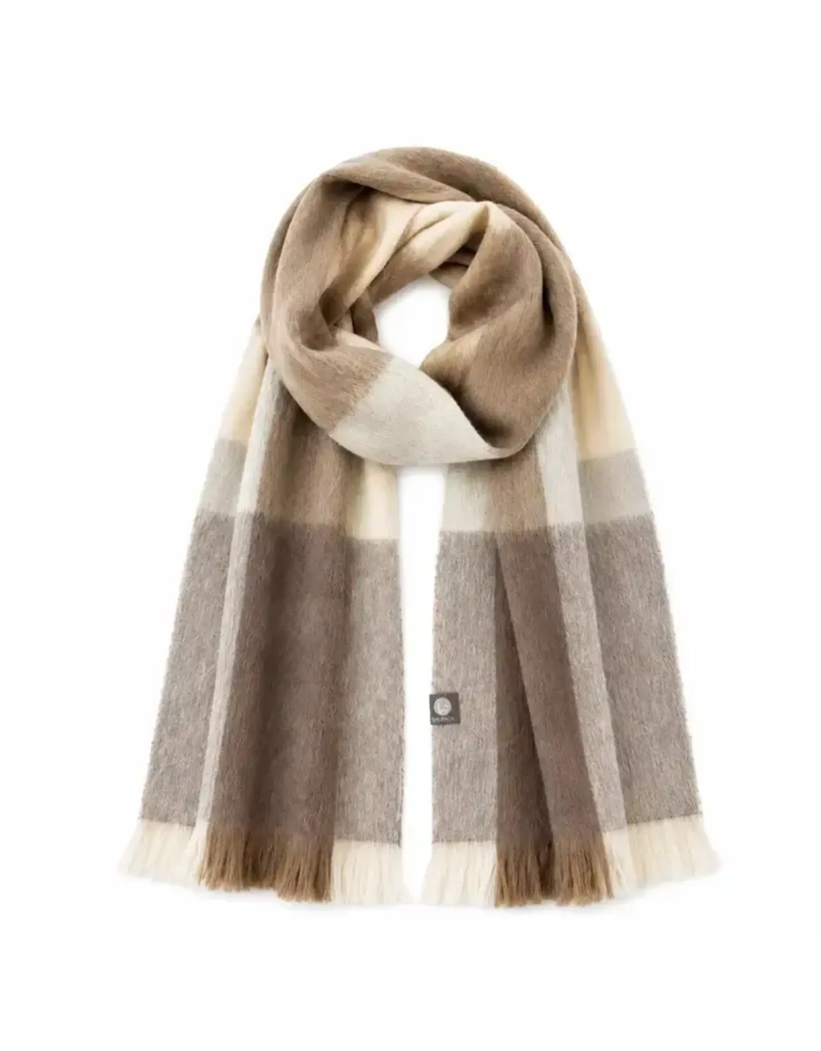 Alpaca Plaid Scarf - Salt Flat