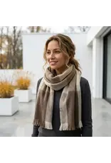Alpaca Plaid Scarf - Salt Flat