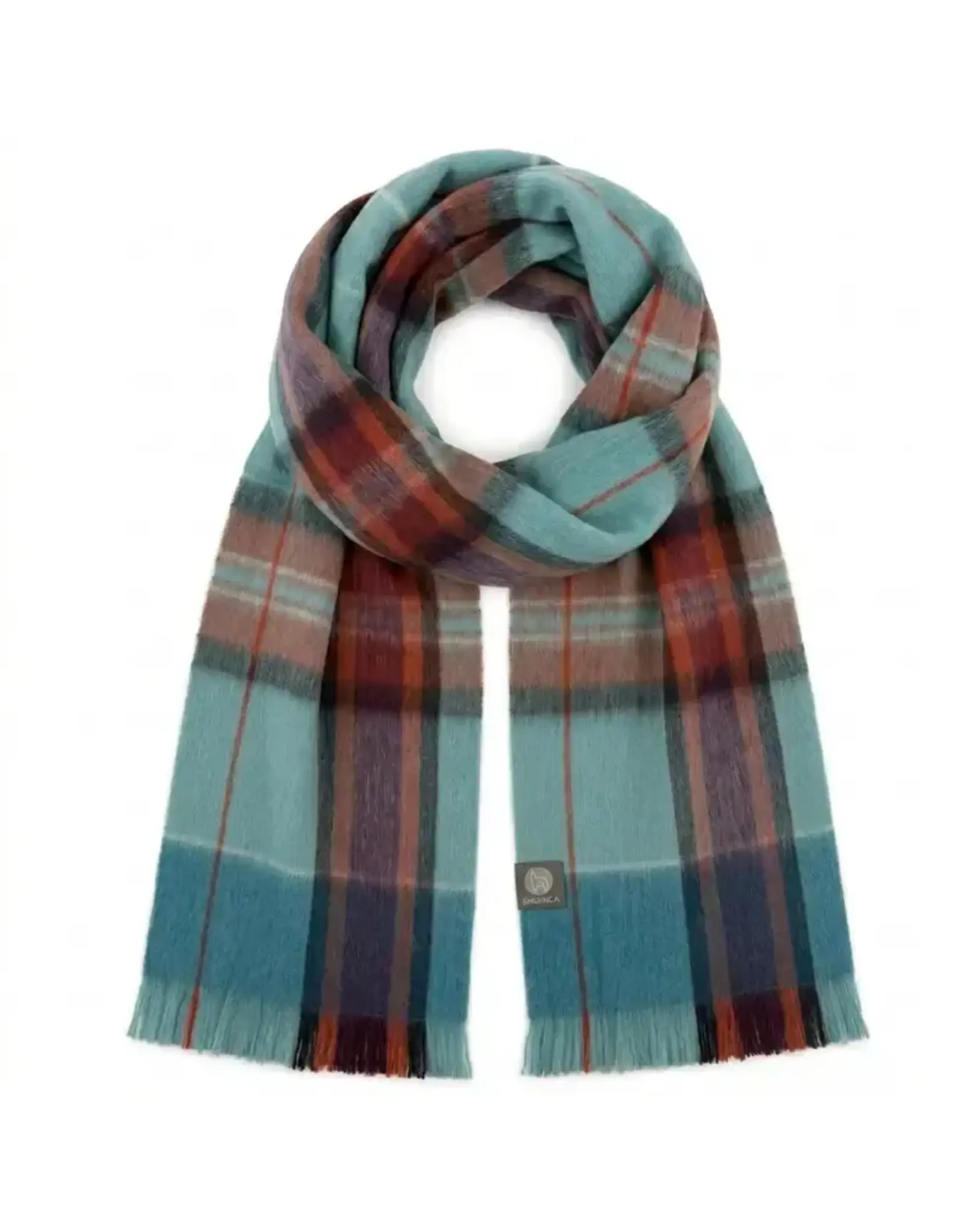 Alpaca Tartan Scarf - Mariner