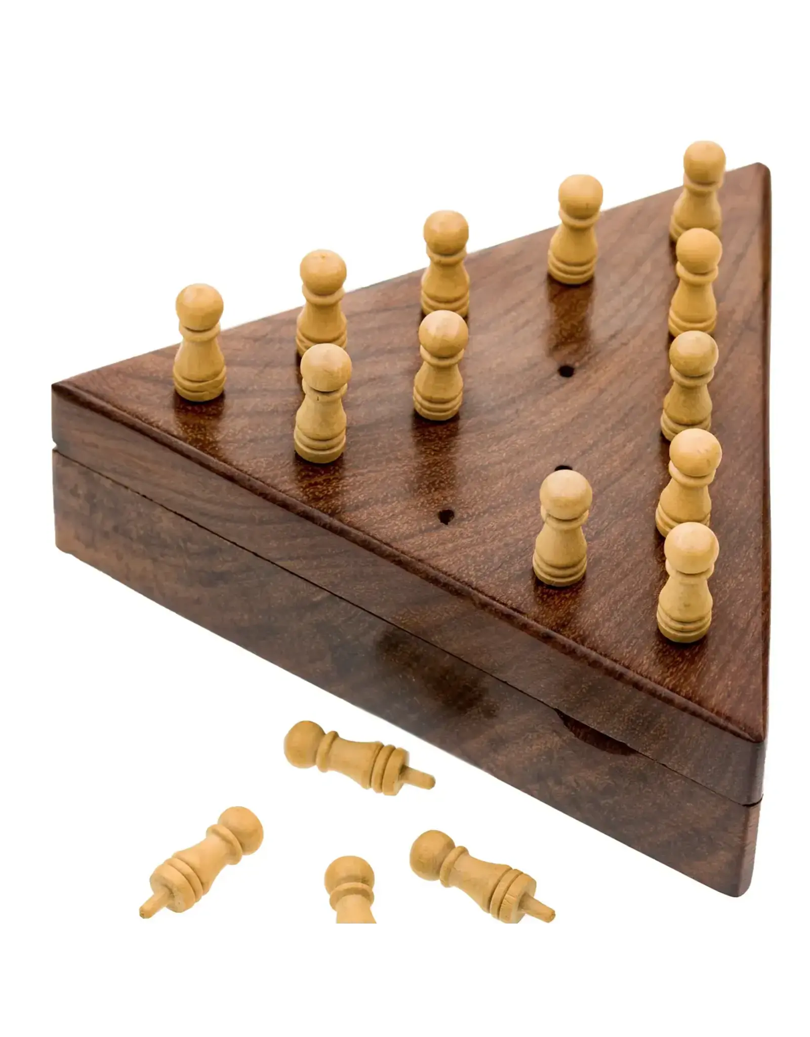 Triangle Peg Board Game - Handcrafted Wood