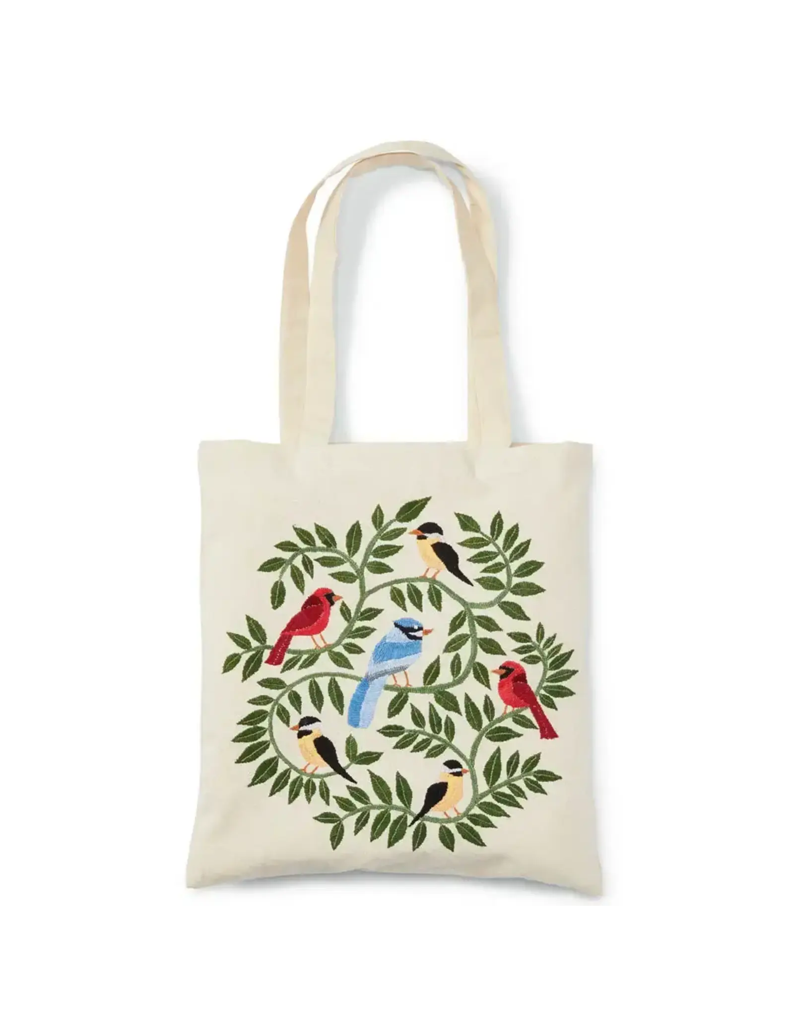 Woodland Birds Embroidered Tote Bag, India