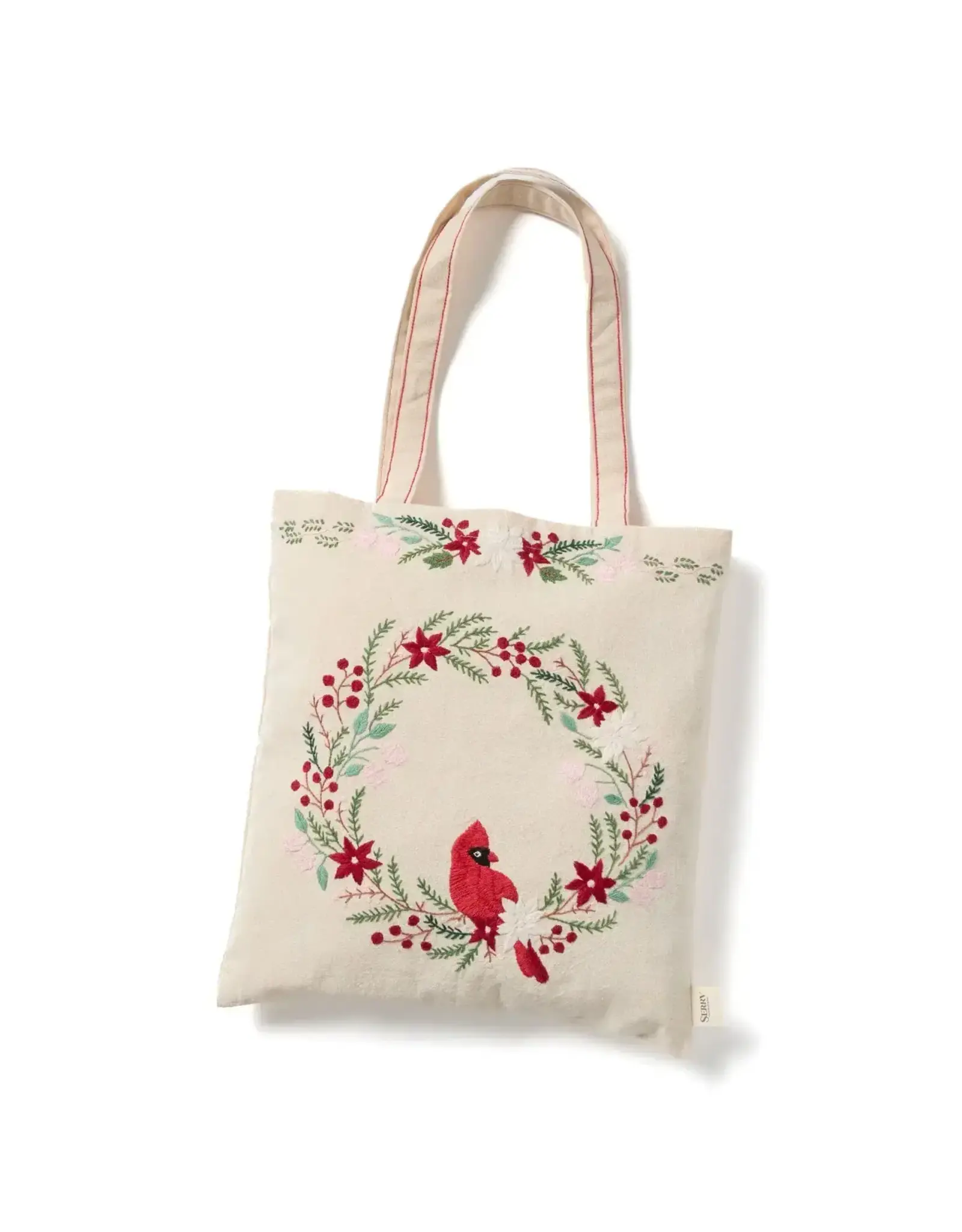 Cardinal Embroidered Tote Bag