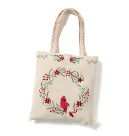 Cardinal Embroidered Tote Bag
