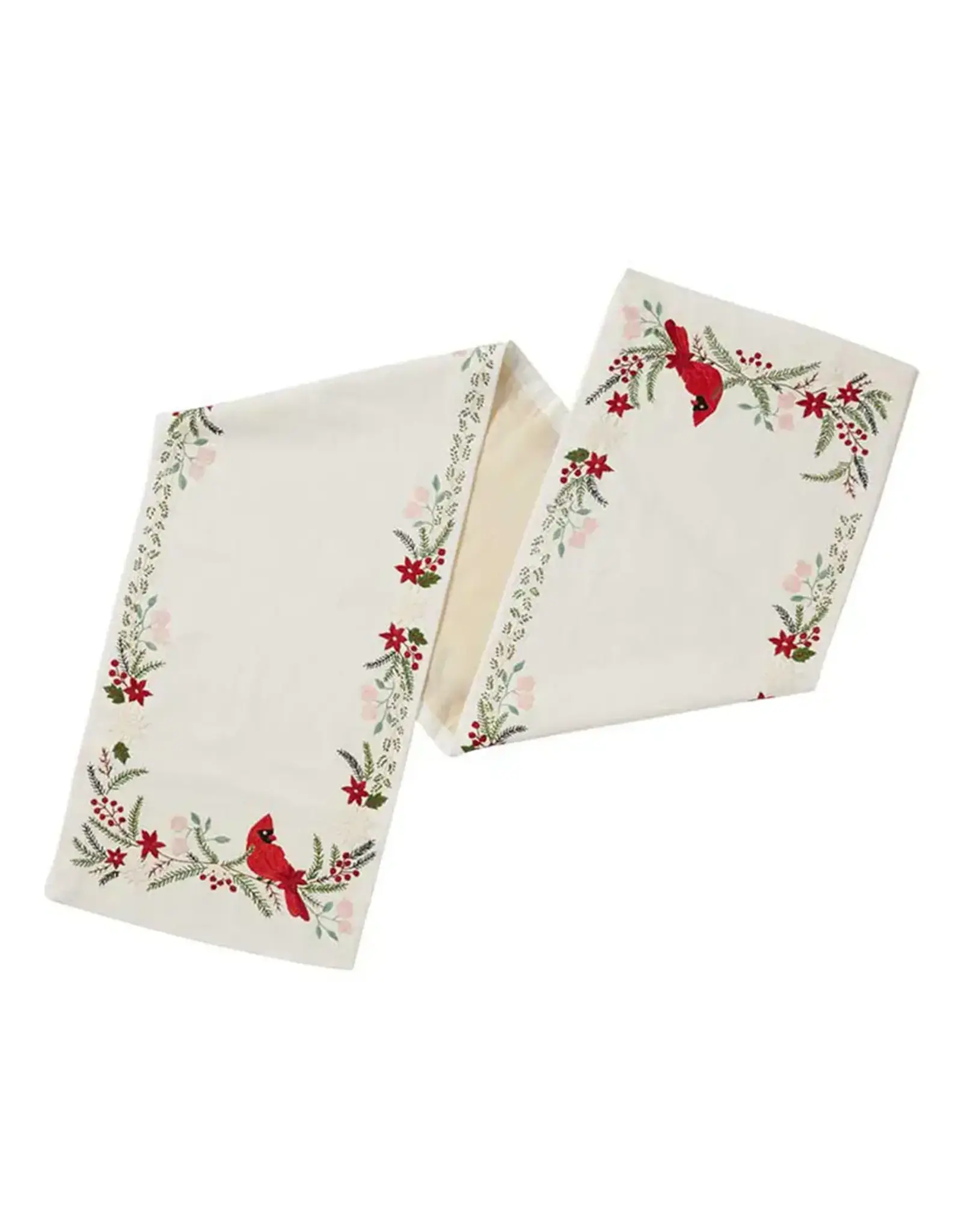 Cardinal Embroidered Table Runner