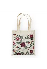 Festive Florals Embroidered Tote Bag