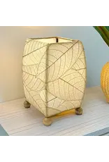Mini Square Cocoa Leaf Lamp Natural, Cocoa Leaves On Shade