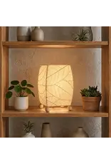 Mini Square Cocoa Leaf Lamp Natural, Cocoa Leaves On Shade