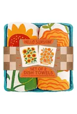 Hello Sunshine (Sunflower,Marigold) -Tea Towel Set of 2