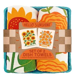 Hello Sunshine (Sunflower,Marigold) -Tea Towel Set of 2