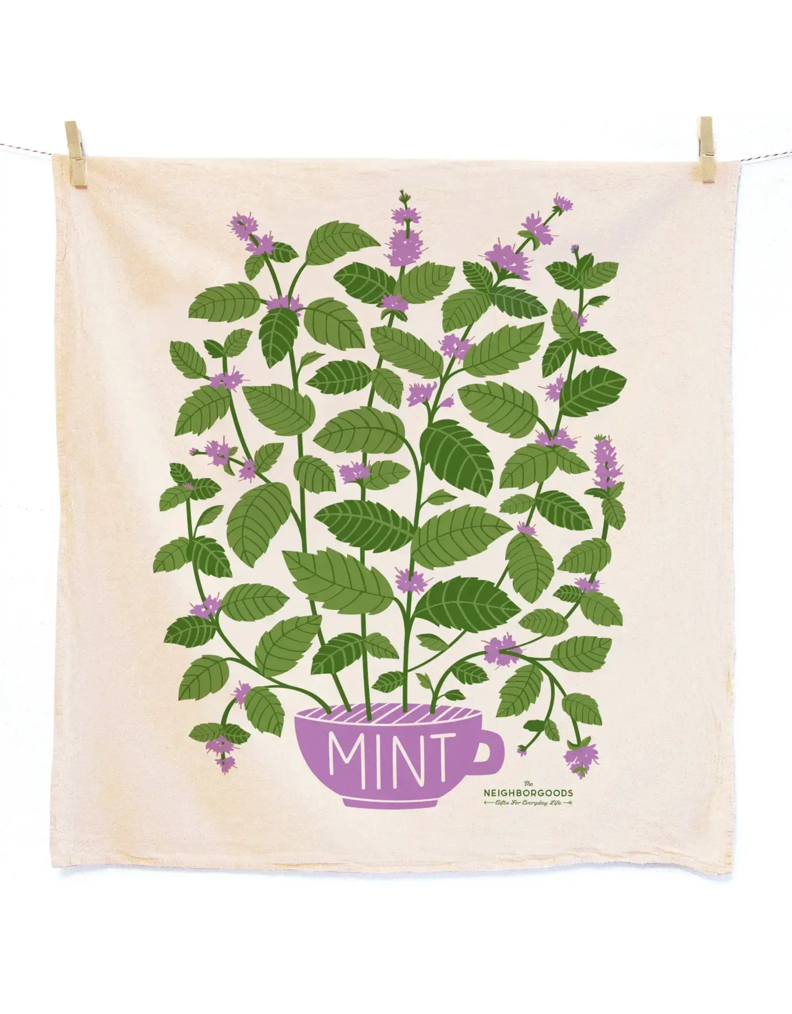 I Lilac Purple (Mint, Lilac) - Tea Towel Set of 2