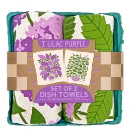 I Lilac Purple (Mint, Lilac) - Tea Towel Set of 2