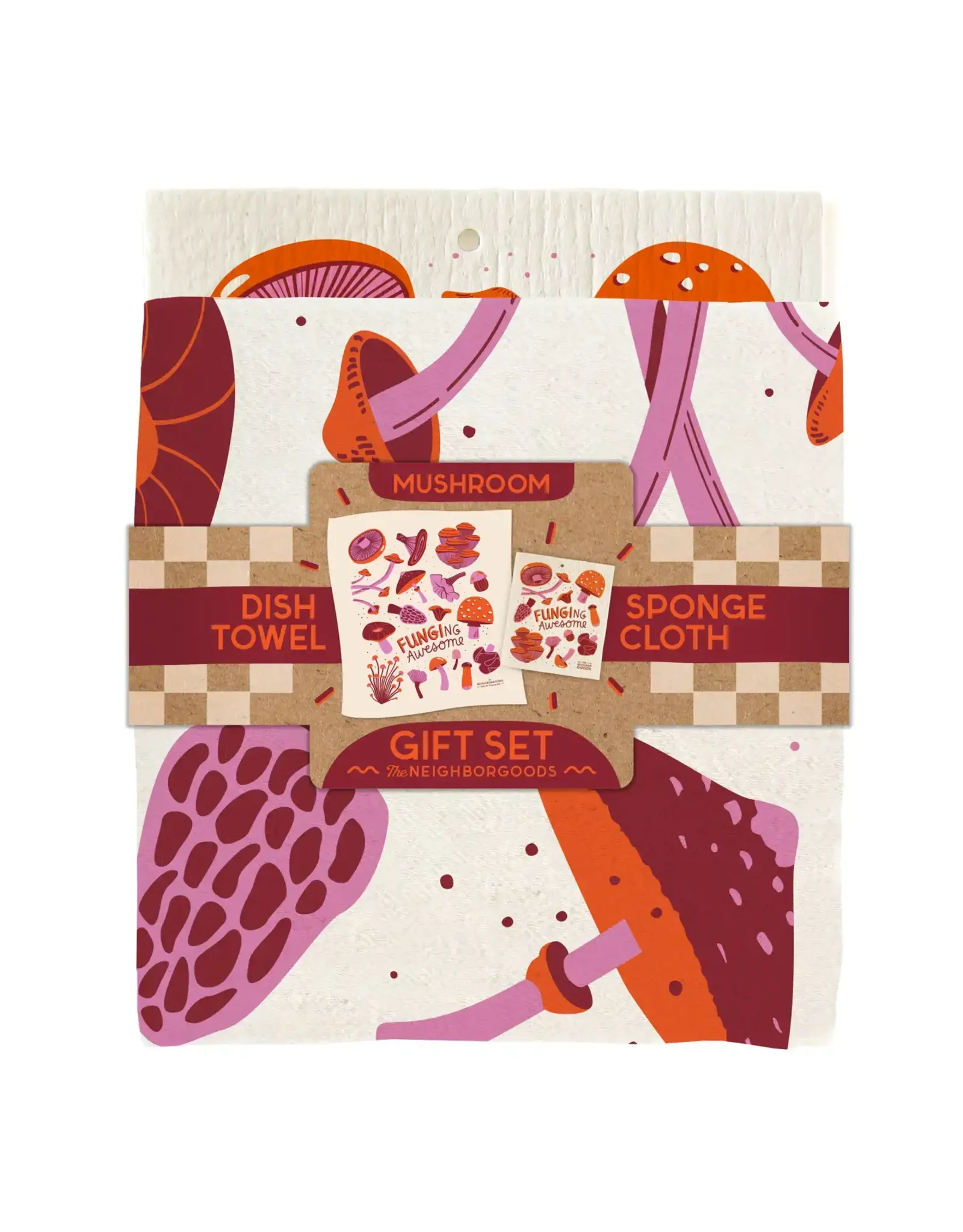 Mushroom - Tea Towel + Sponge Cloth Set
