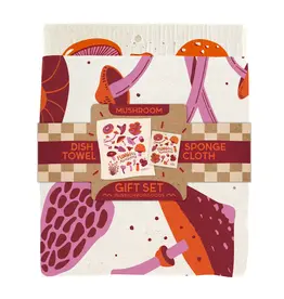 Mushroom - Tea Towel + Sponge Cloth Set
