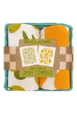 Olives with A Twist (Olive, Lemon) - Tea Towel Set of 2