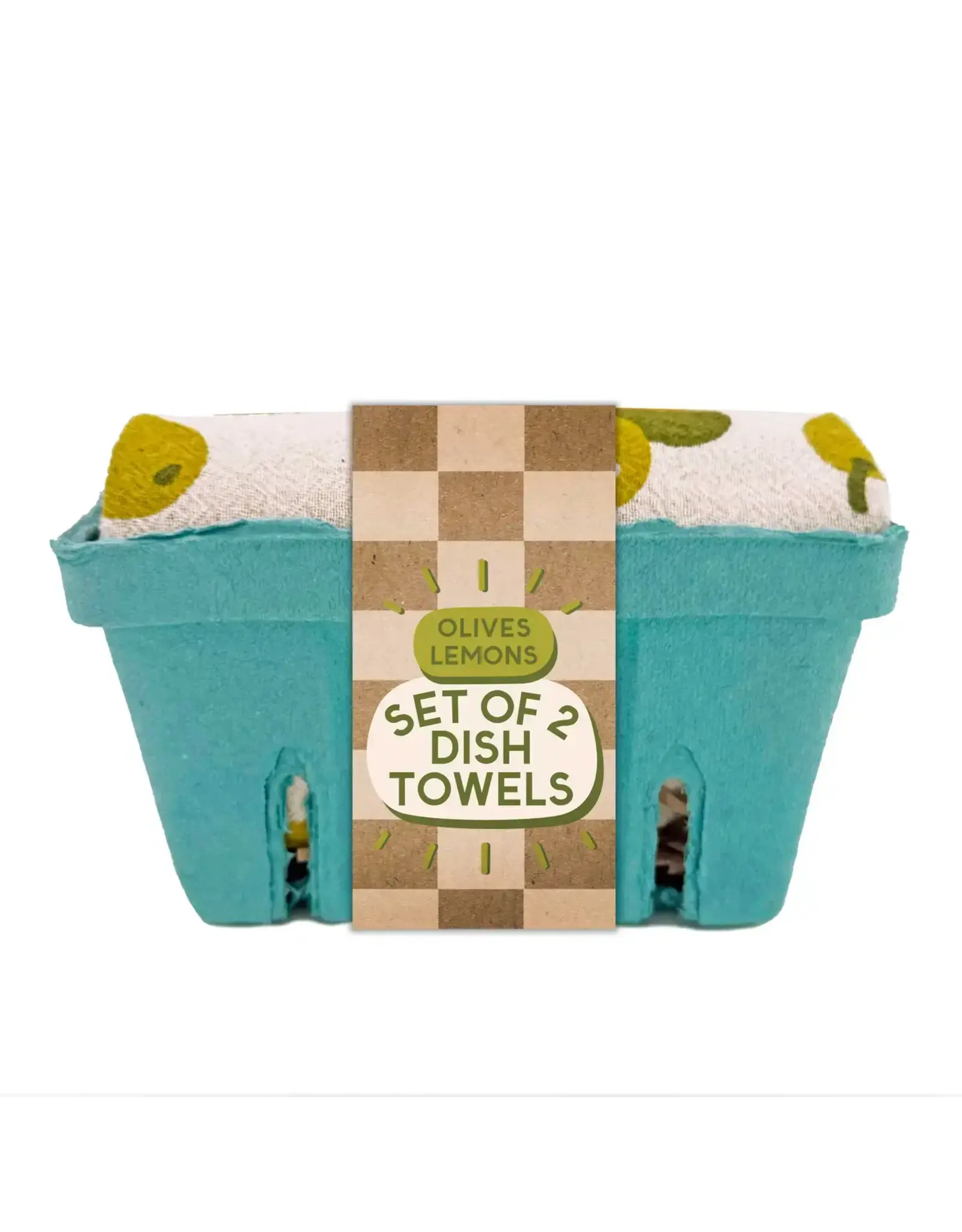 Olives with A Twist (Olive, Lemon) - Tea Towel Set of 2