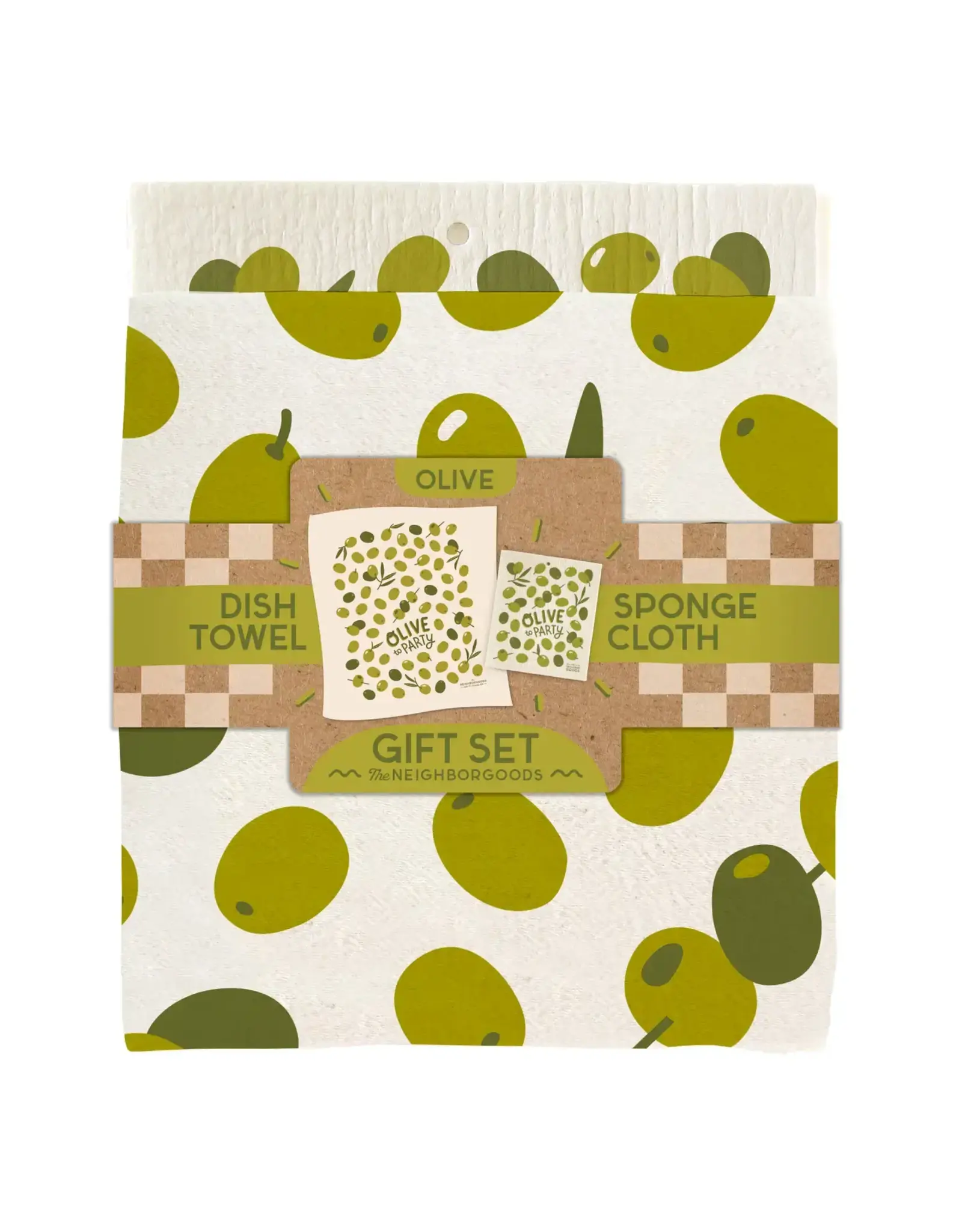 Olives - Tea Towel + Sponge Cloth Set