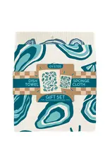 Oyster- Tea Towel + Sponge Cloth Set
