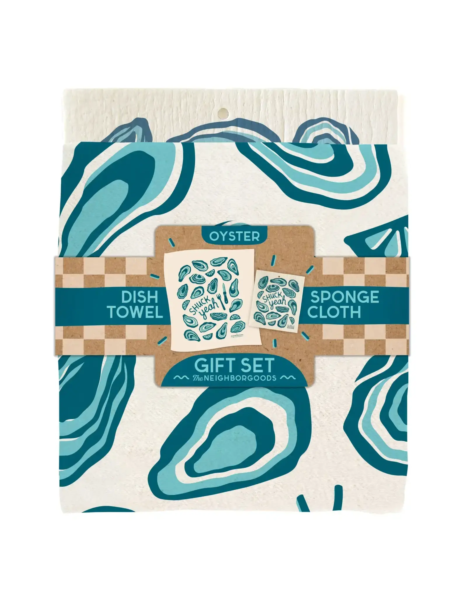 Oyster- Tea Towel + Sponge Cloth Set