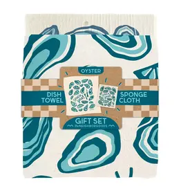 Oyster- Tea Towel + Sponge Cloth Set