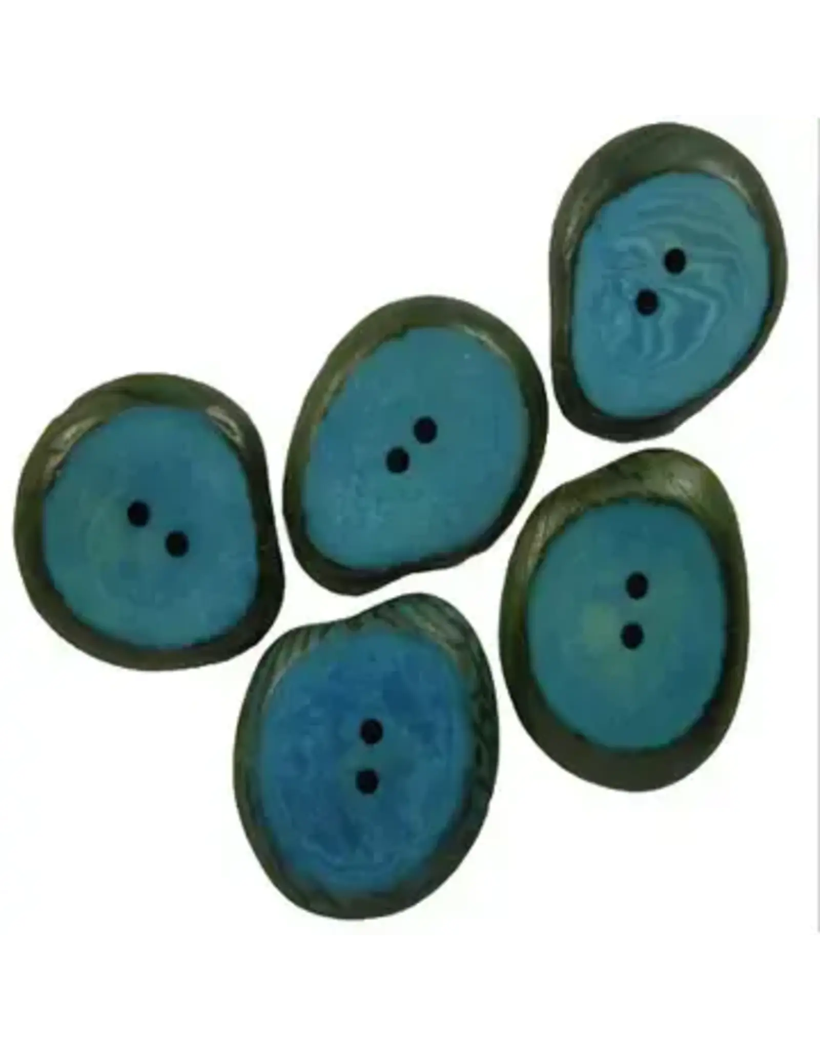 Small Tagua Sliced Buttons, Peru | Aqua