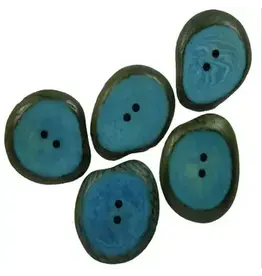 Small Tagua Sliced Buttons, Peru | Aqua