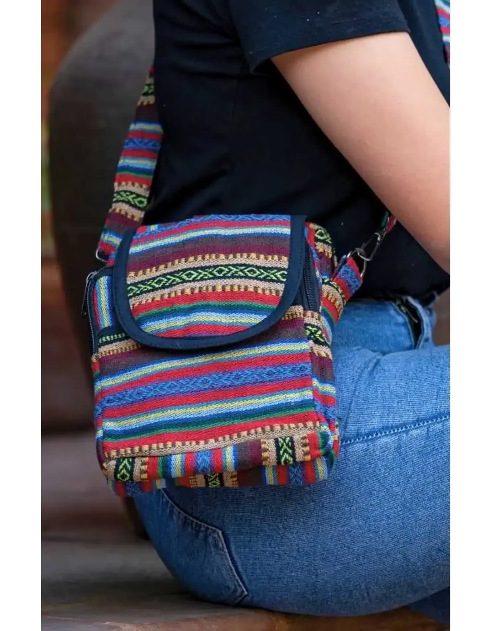 Trade roots Gyari Cotton Camera Size Bag, Nepal (colors vary)