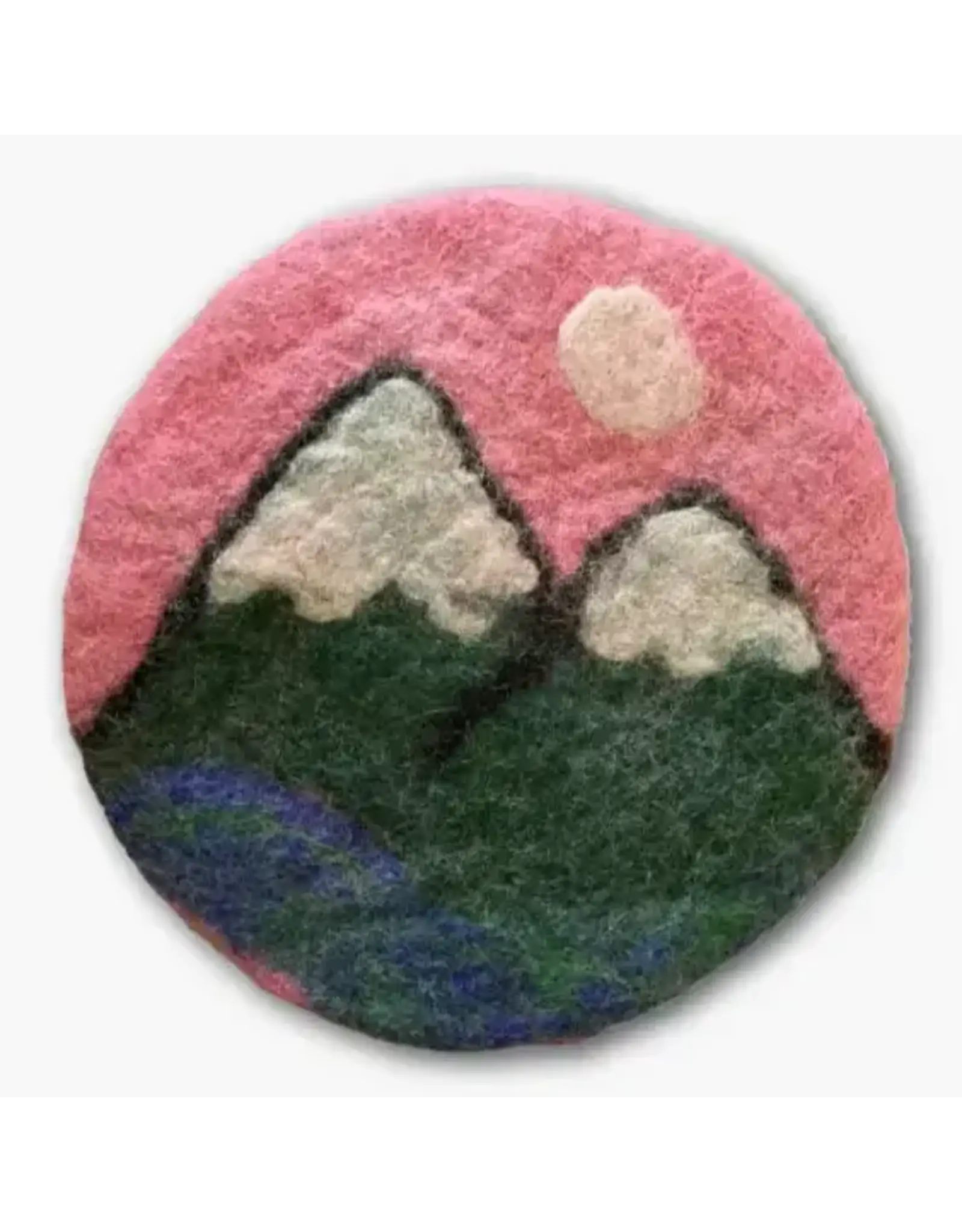 Felt Trivet, Mountain, Nepa (Background color varies)